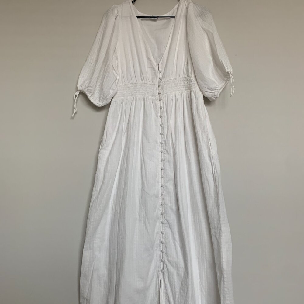 Bila77 Leslie White Puff Sleeve Maxi Dress